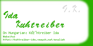 ida kuhtreiber business card
